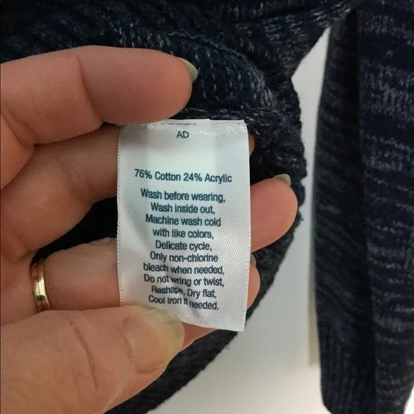 Men’s Urban Pipeline S Small 34 - 36 Cardigan Sweater Navy Blue Long Sleeve NWT - Picture 7 of 8